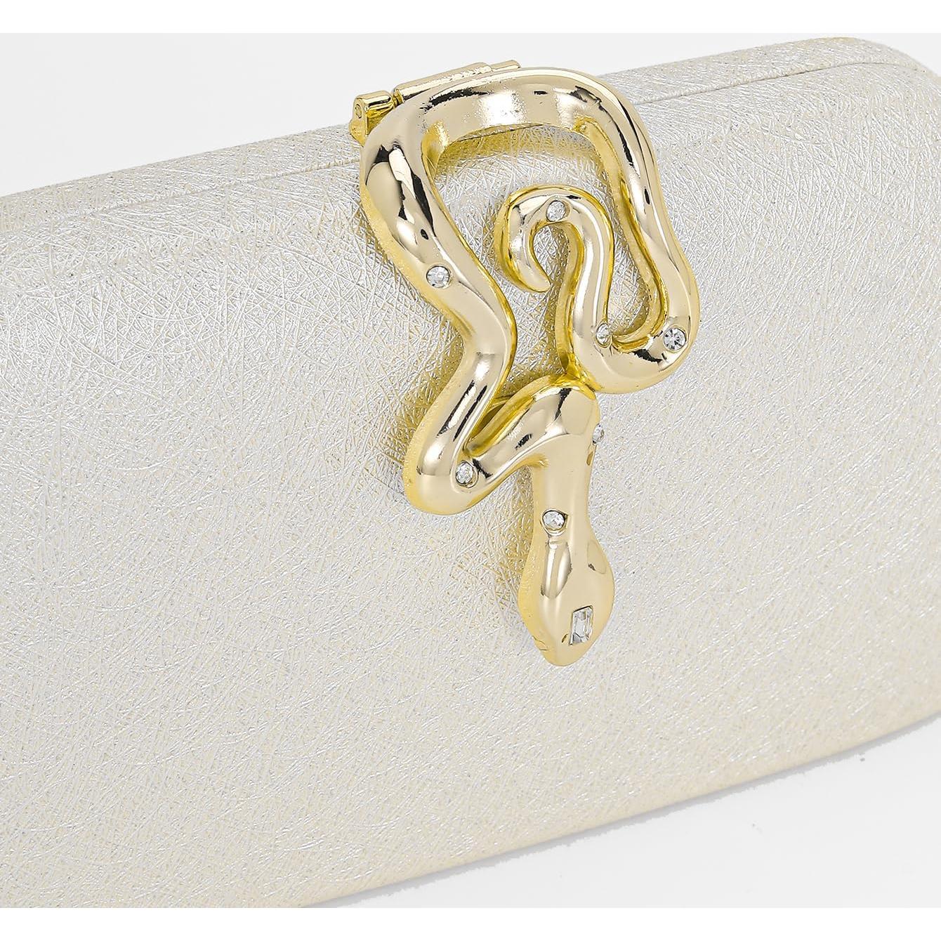 Bolso Clutch de Noche Brillante Plateado para Mujeres 20x4x11.3cm