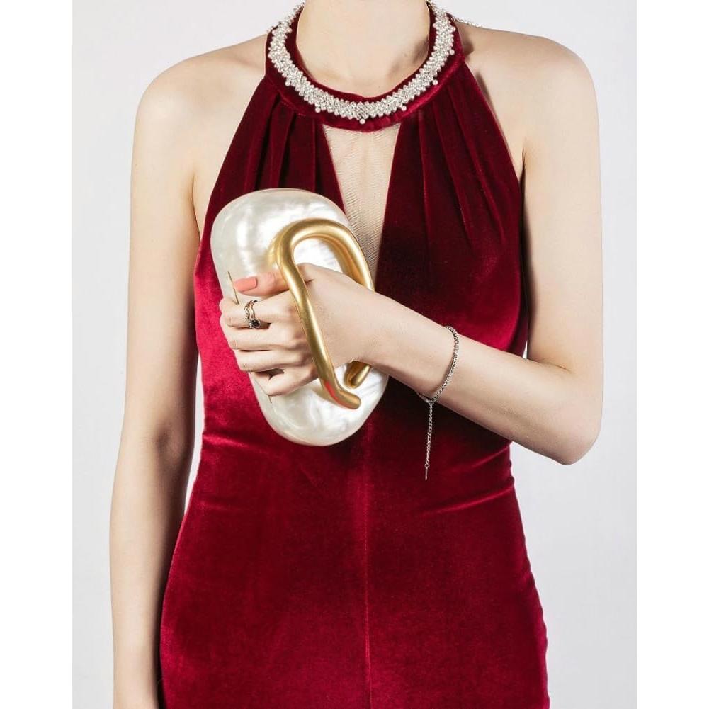 Bolso de mano burdeos Bagkeak de cuero vegano 19.5x7x10.5 cm