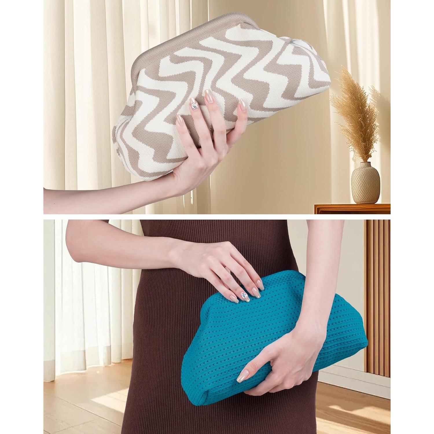 Bolso de Playa Tejido para Mujer - Clutch de Verano 30.5x10.7x17 cm