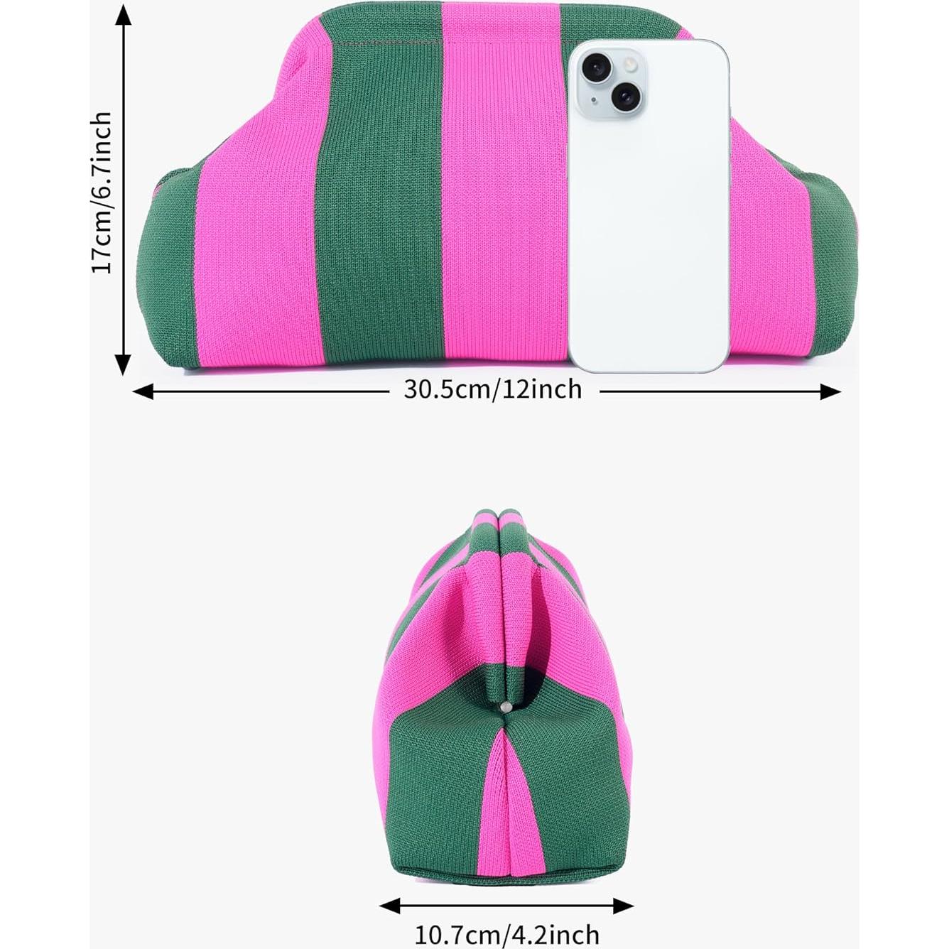 Bolso de Playa Tejido para Mujer - Clutch de Verano 30.5x10.7x17 cm