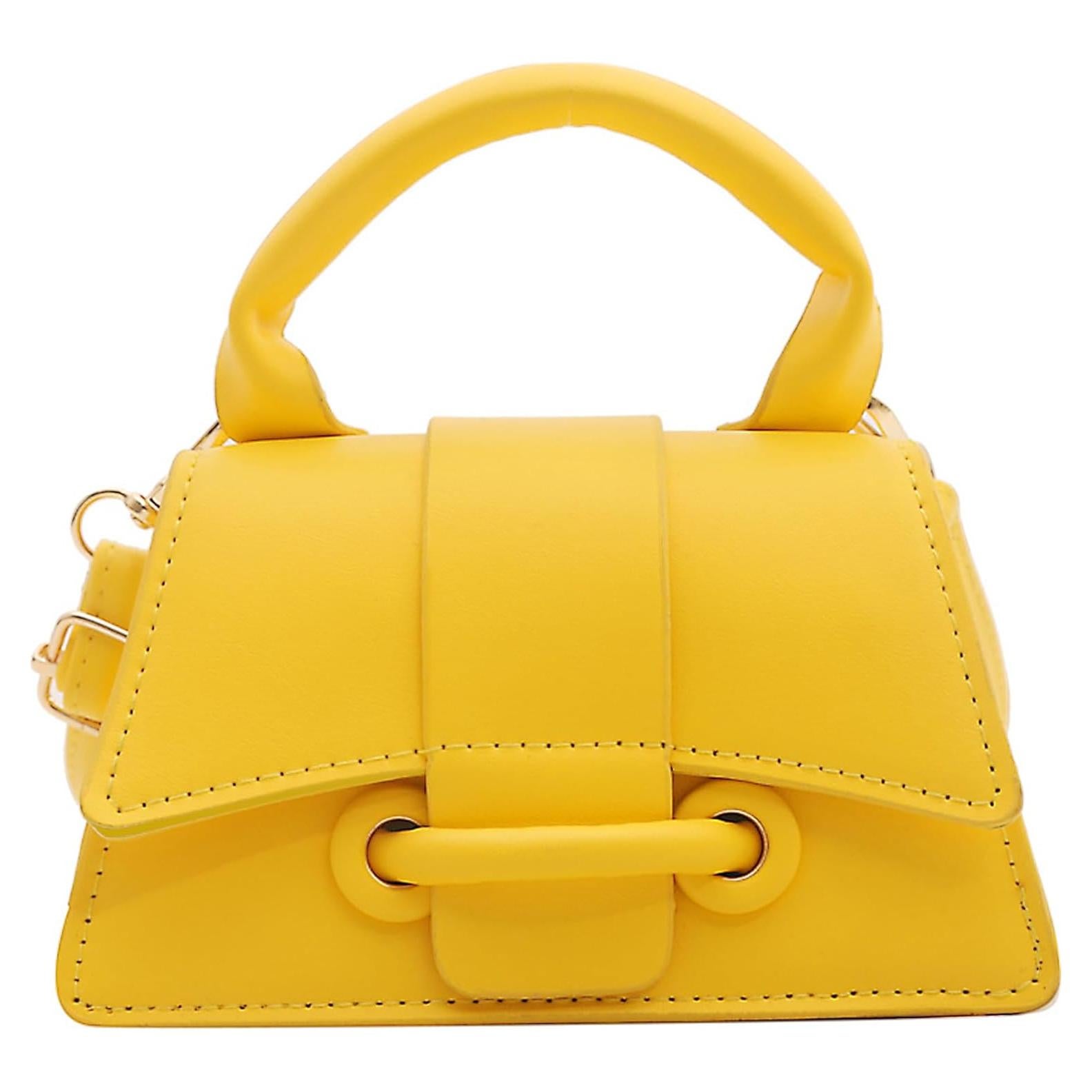 Mini Bolso Cruzado para Mujeres Merolens en Cuero Vegano Amarillo