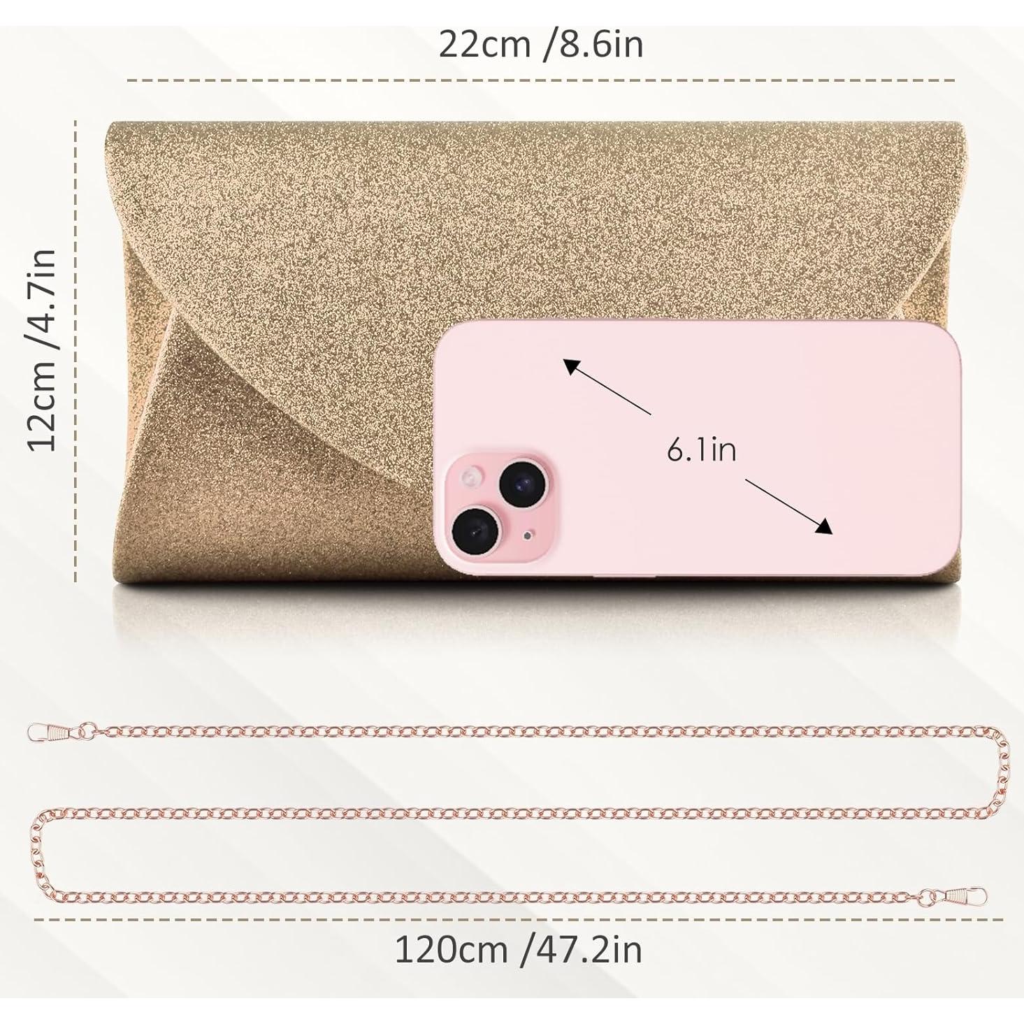 Bolso de Mano PACETAP para Mujeres - Champagne Brillante 17.8x10.2cm