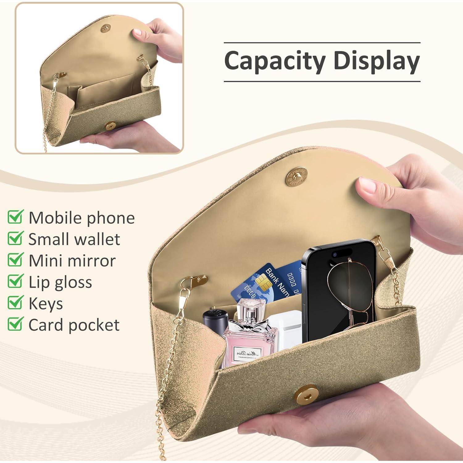 Bolso de Mano PACETAP para Mujeres - Champagne Brillante 17.8x10.2cm