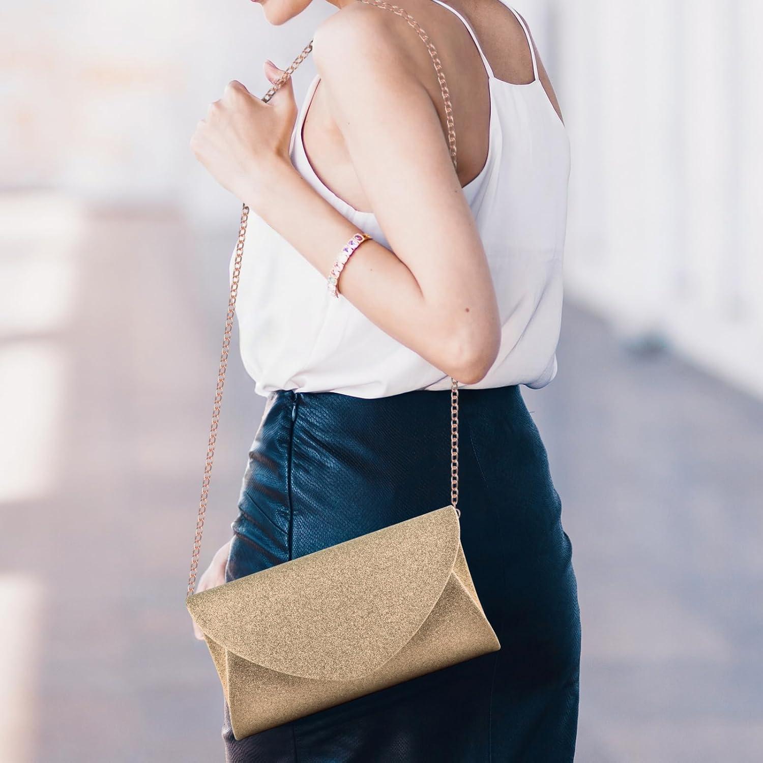 Bolso de Mano PACETAP para Mujeres - Champagne Brillante 17.8x10.2cm