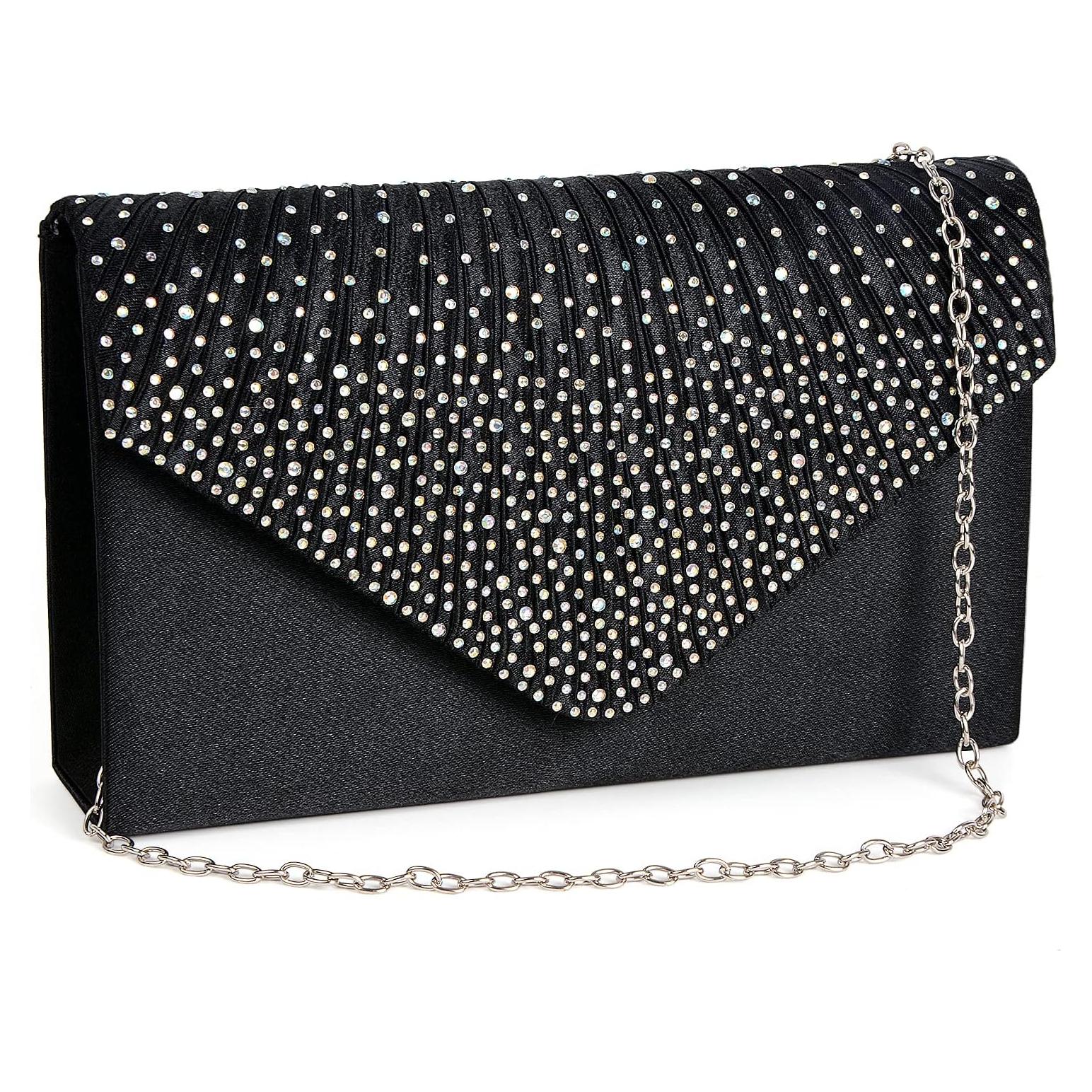 Cartera Clutch BBjinronjy para Mujeres - Bolso de Noche Negro