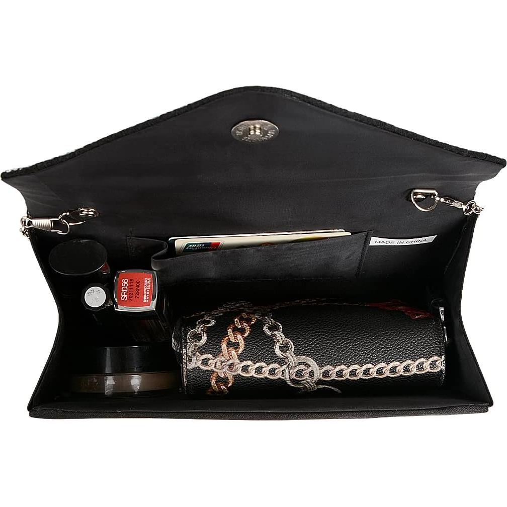 Cartera Clutch BBjinronjy para Mujeres - Bolso de Noche Negro