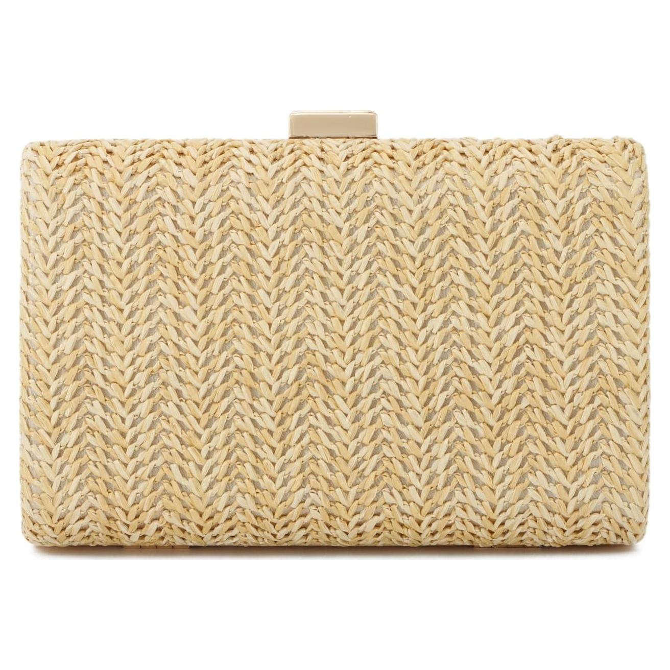 Bolso de mano Freie Liebe de paja marrón claro para mujeres