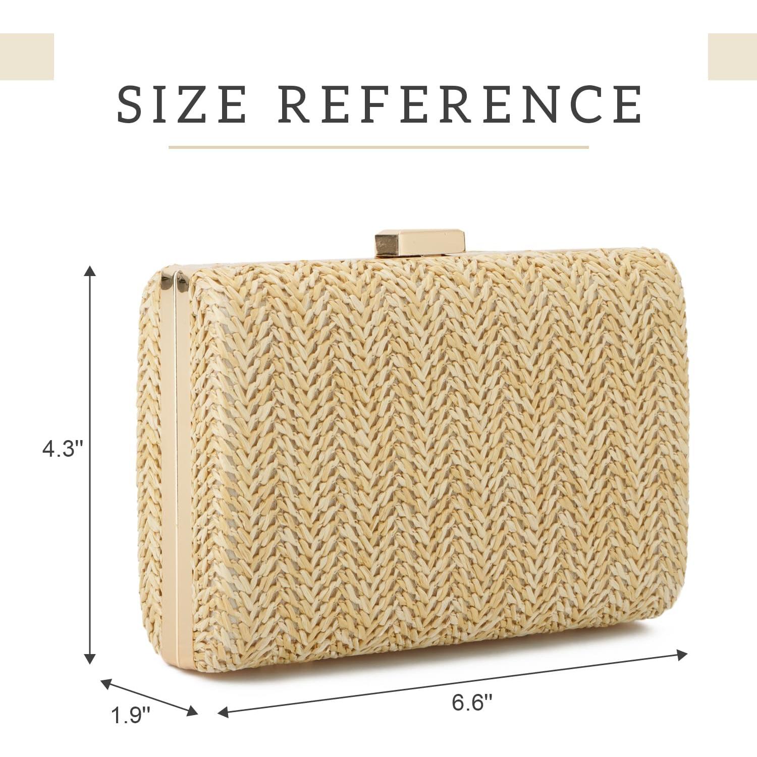 Bolso de mano Freie Liebe de paja marrón claro para mujeres