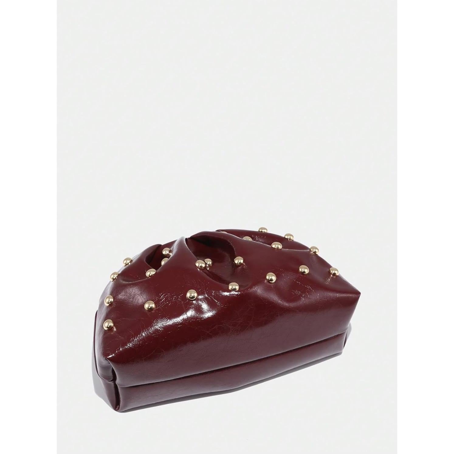 Bolso de mano elegante QWINEE para mujer con tachuelas