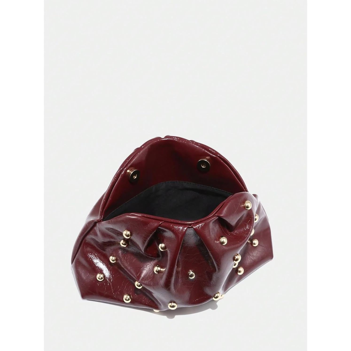 Bolso de mano elegante QWINEE para mujer con tachuelas