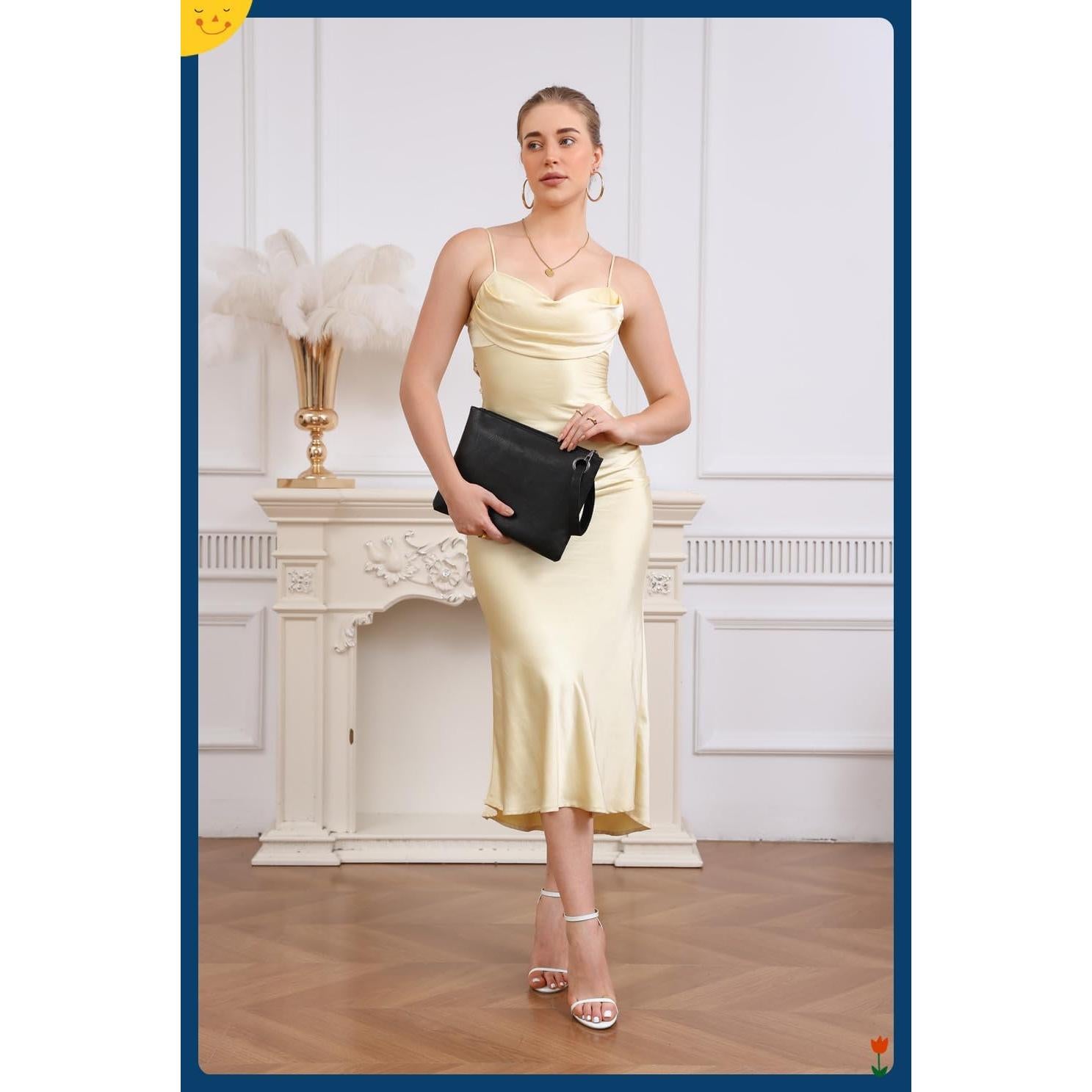 Bolso de Noche Oversize de Cuero PU Negro para Mujeres