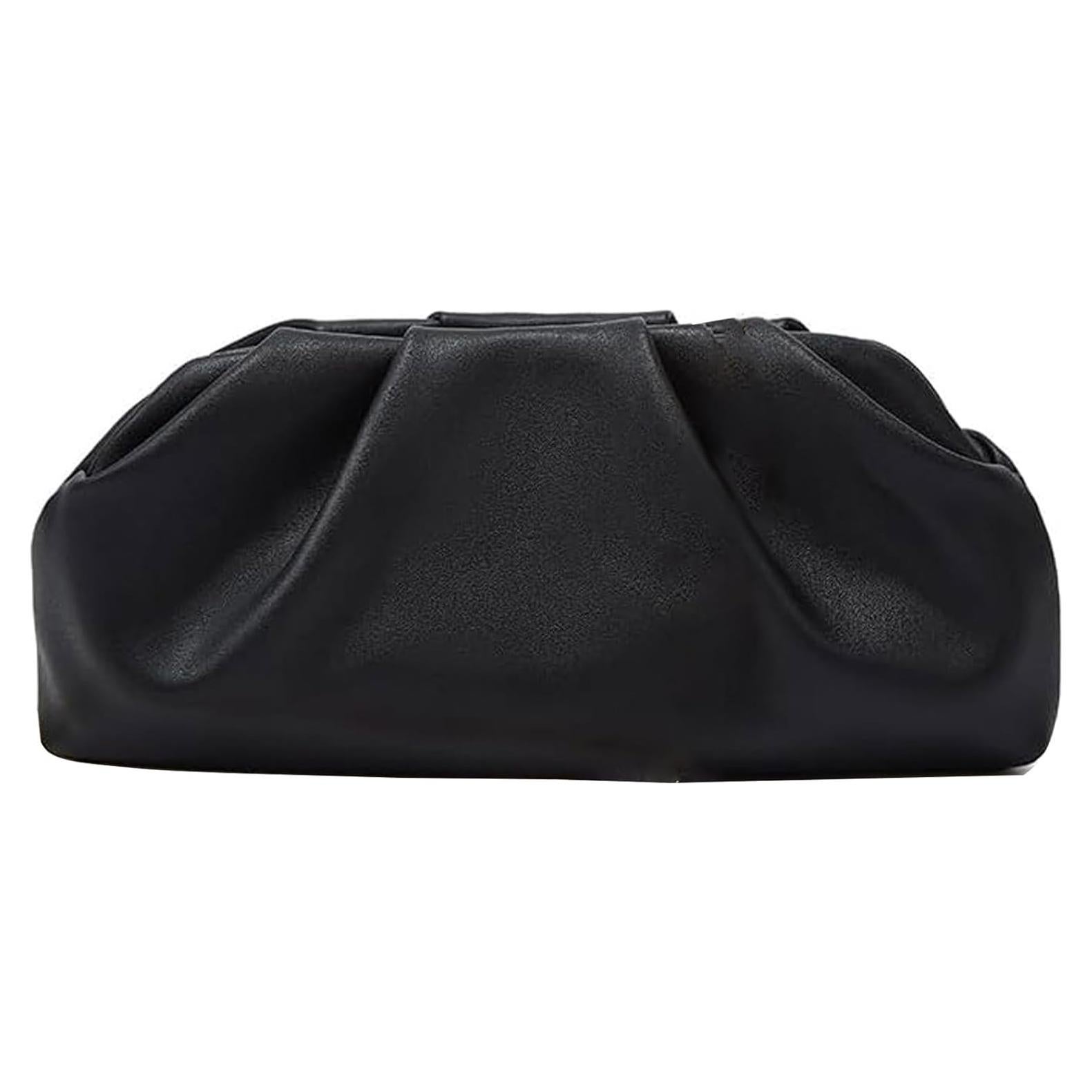 Bolso Clutch de Cuero Vegano para Mujeres - Negro - 26.67x15.24cm