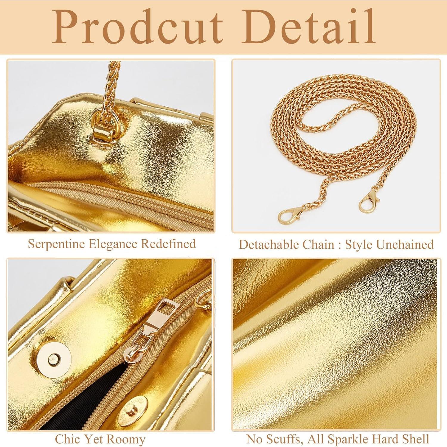 Bolso Clutch de Cuero Vegano para Mujeres - Negro - 26.67x15.24cm