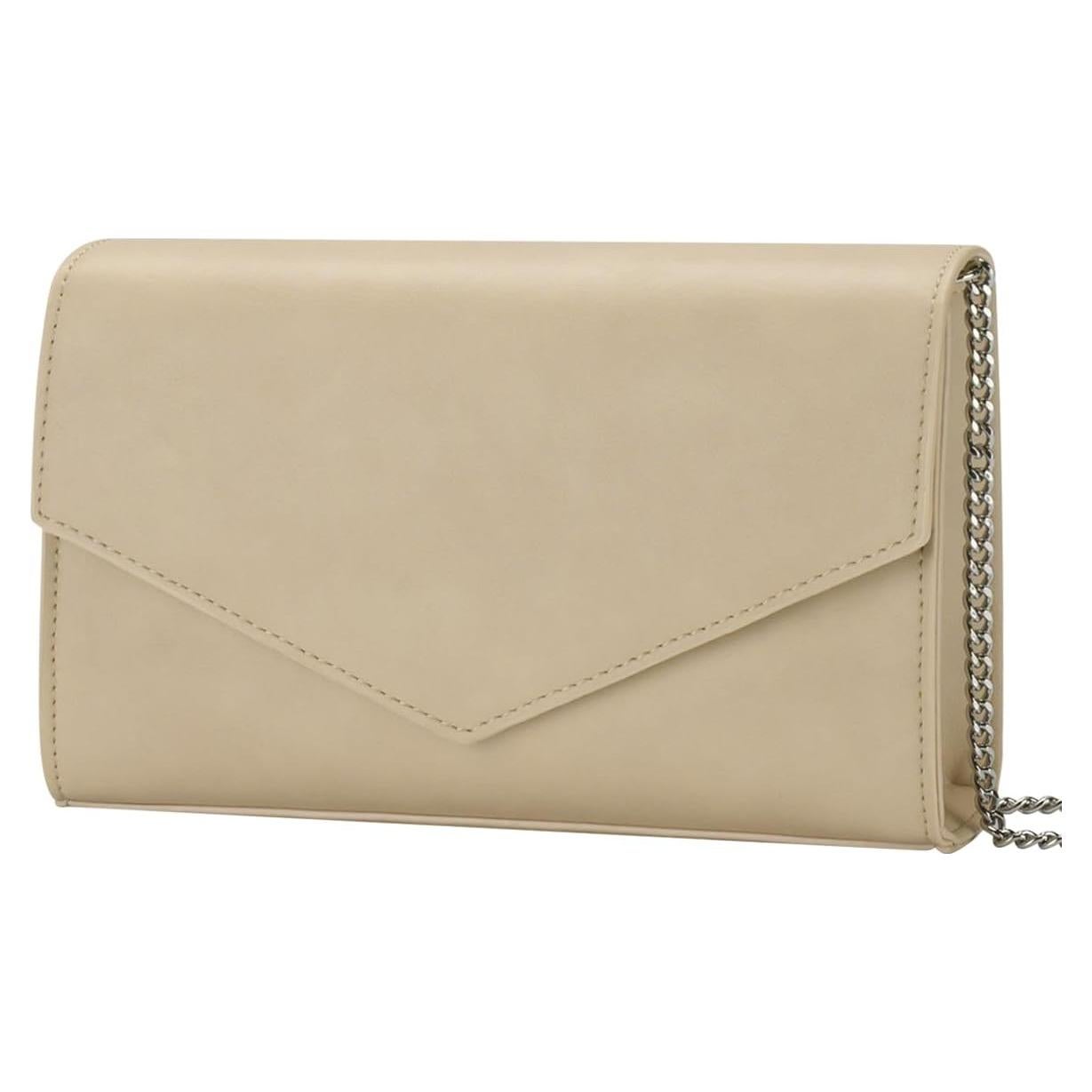 Cartera Clutch GM LIKKIE para Mujeres Beige, 22x6x14 cm