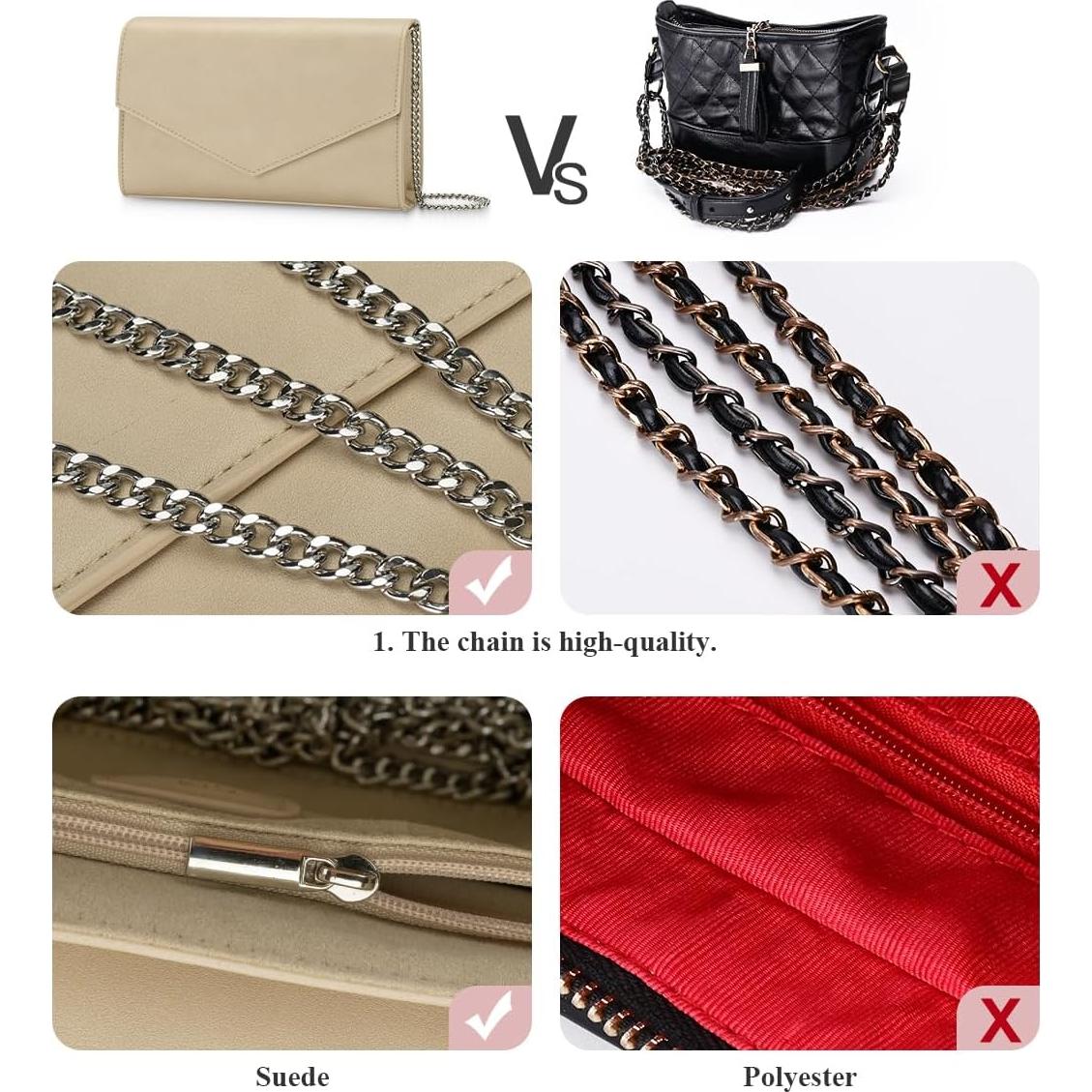 Cartera Clutch GM LIKKIE para Mujeres Beige, 22x6x14 cm