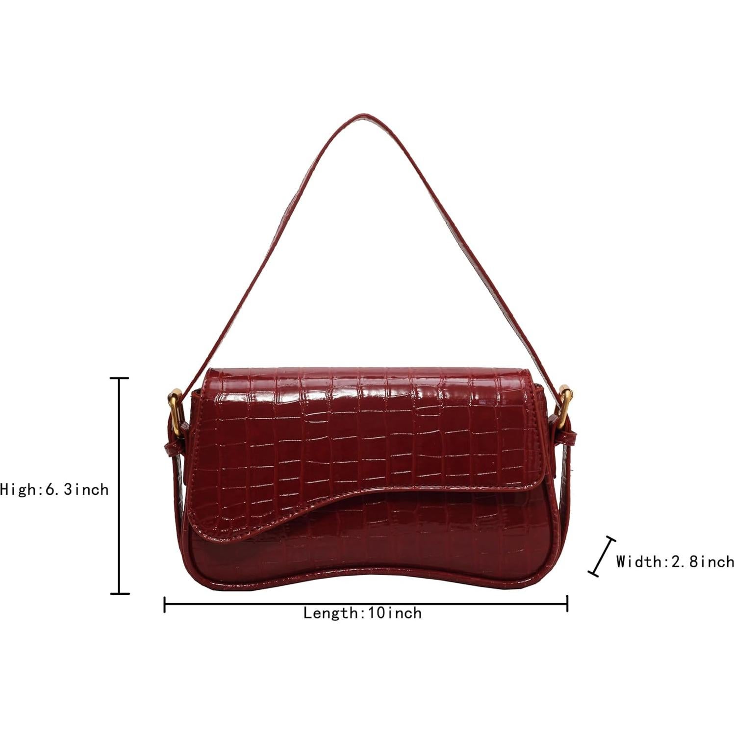 Bolso Tote de PU para Mujeres con 2 Correas Removibles - Rojo