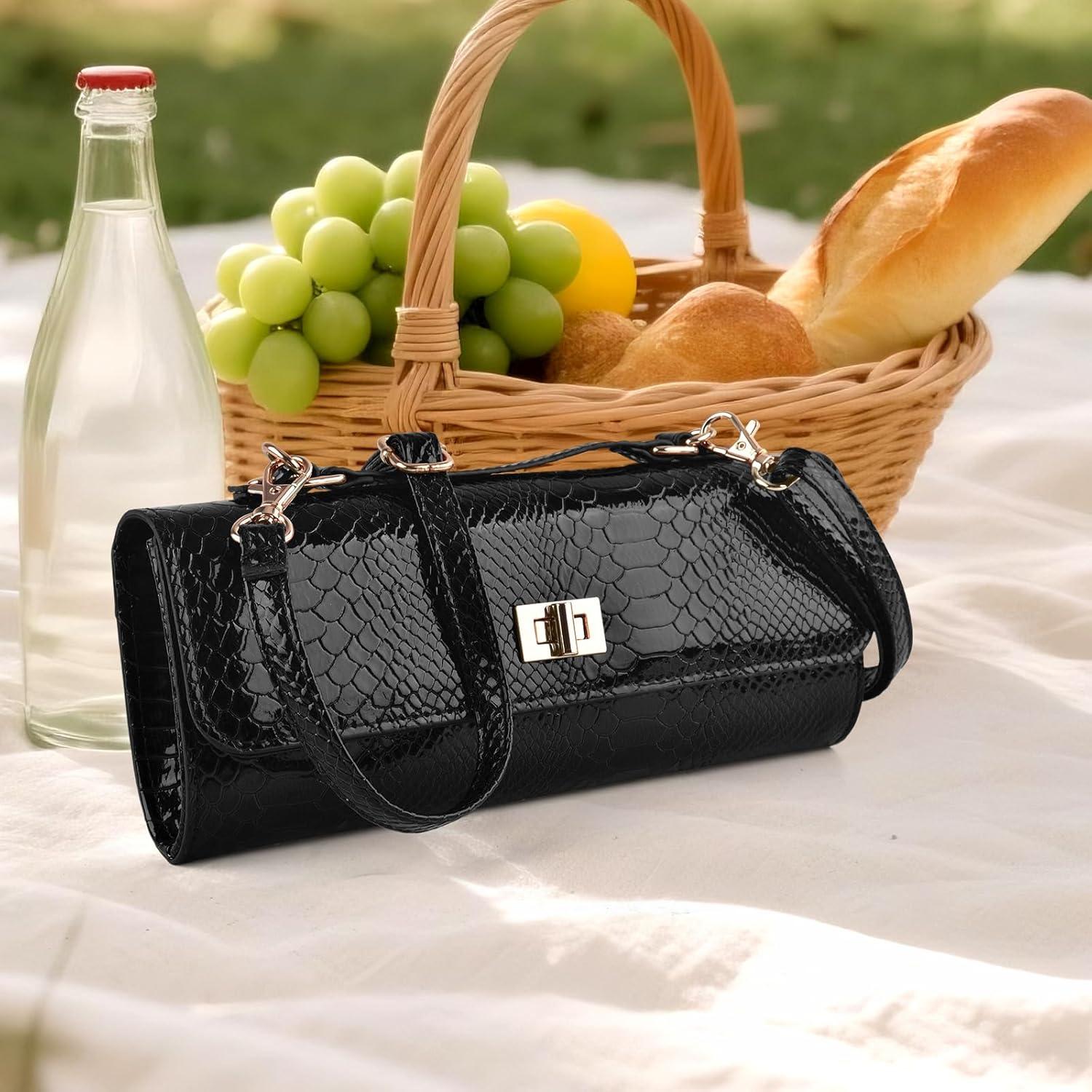 Bolso Clutch de Noche ERKOON para Mujeres - Negro 24.9x10.4 cm