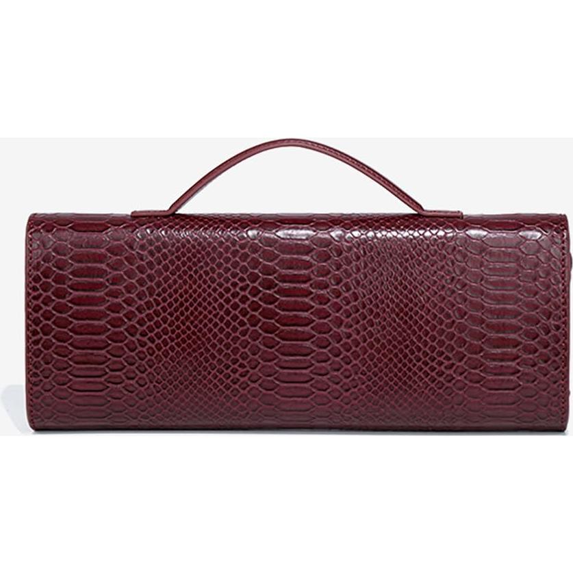 Bolso de mano de cuero PU esmeralda con estampado cocodrilo