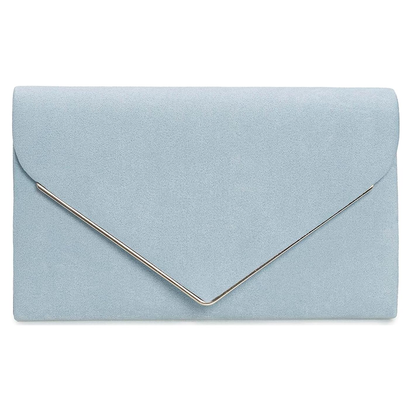 Bolso de Mano Charming Tailor Suede Sintético Azul Claro 21.6x13cm
