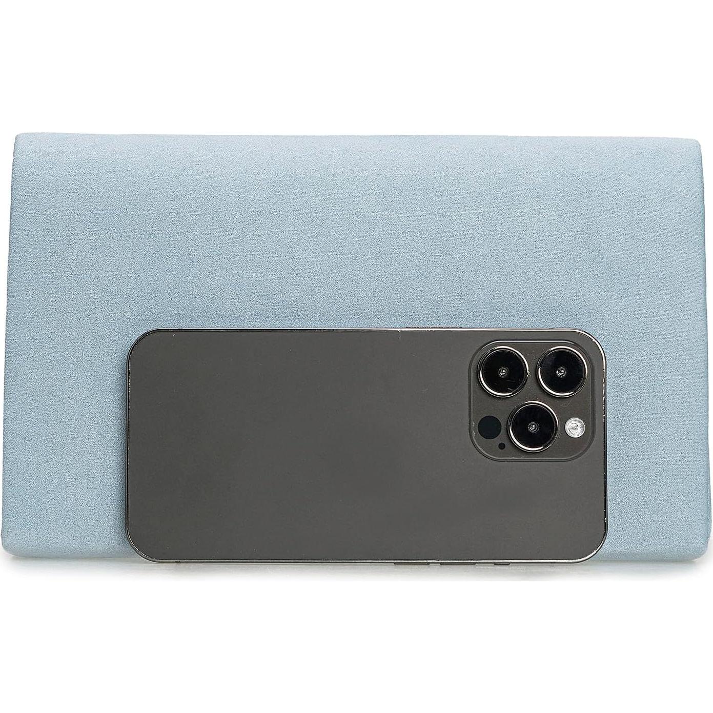 Bolso de Mano Charming Tailor Suede Sintético Azul Claro 21.6x13cm