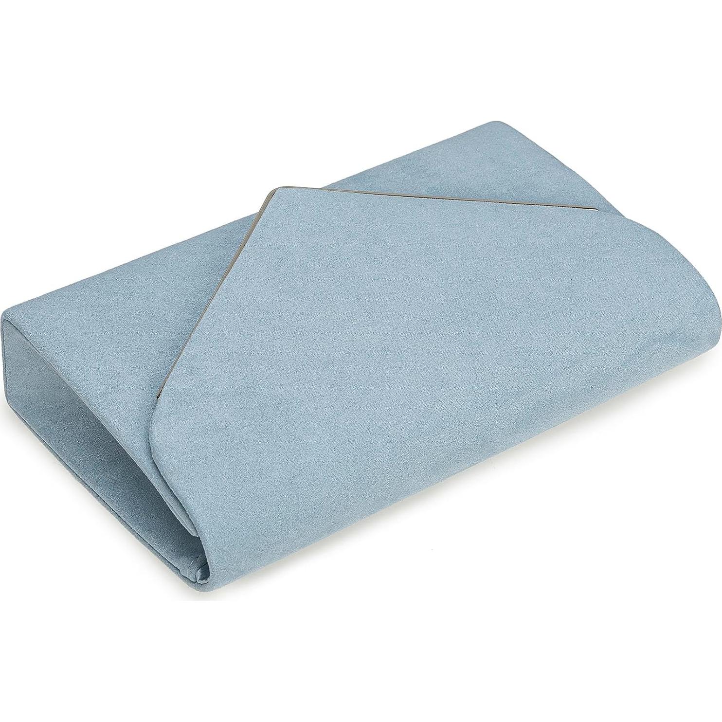 Bolso de Mano Charming Tailor Suede Sintético Azul Claro 21.6x13cm