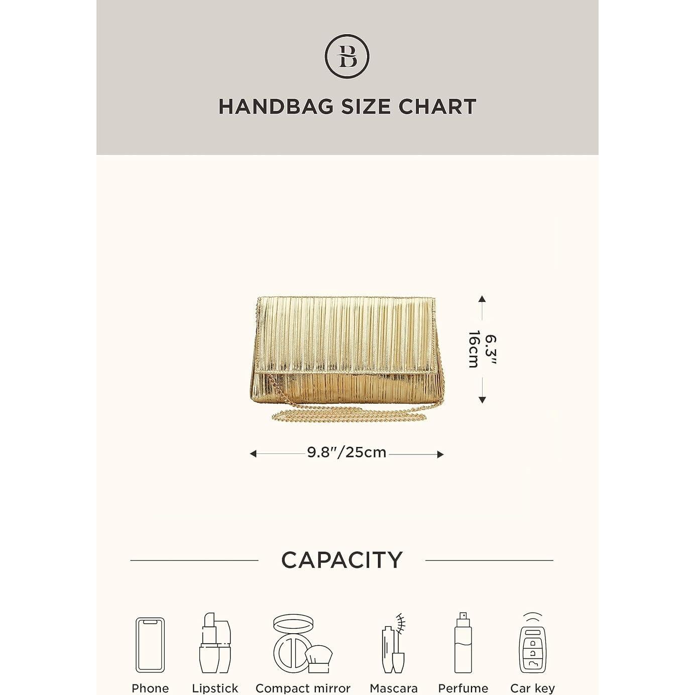 Bolso de Noche Plisado Dorado BABEYOND para Mujeres