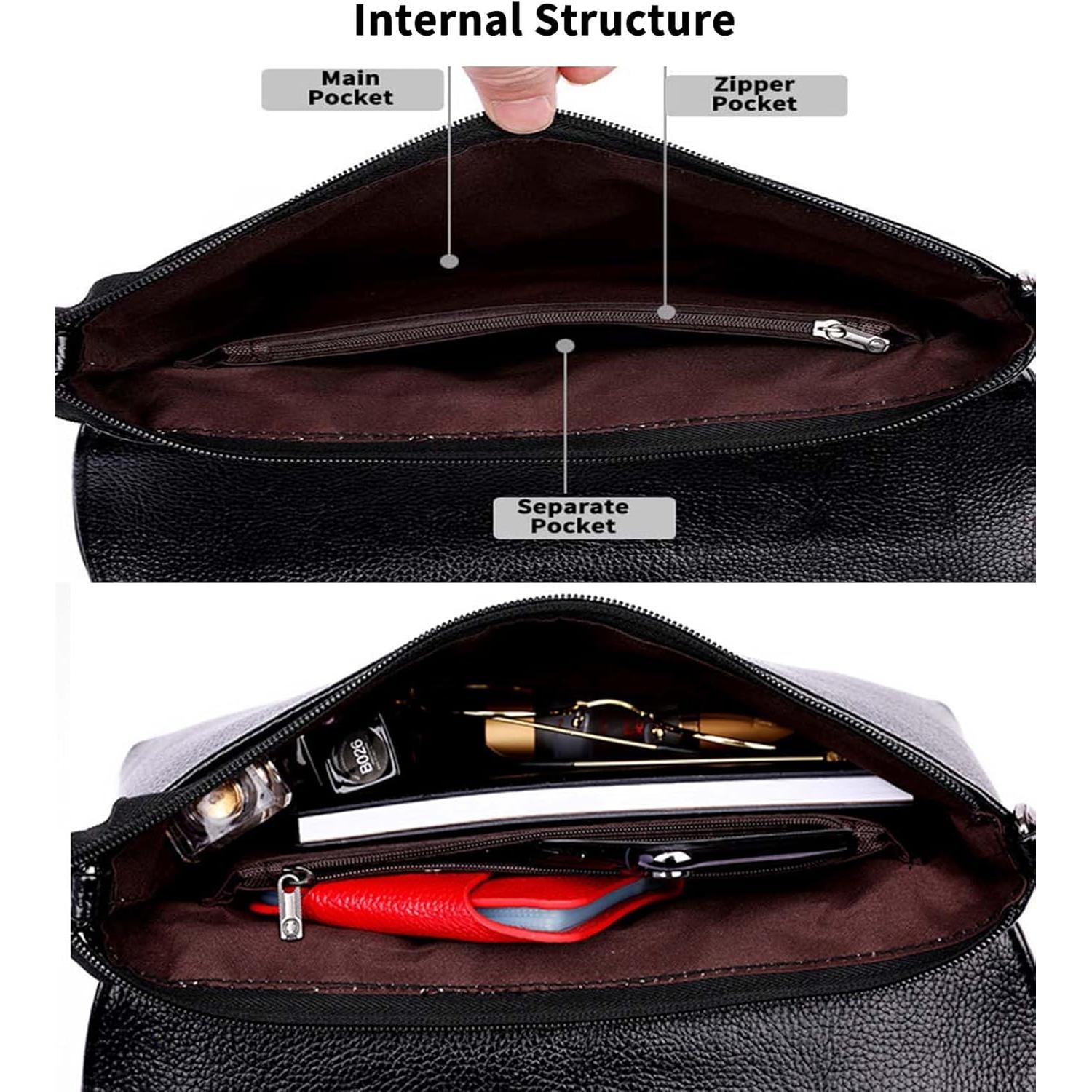 Bolso Clutch Negro de PU para Mujeres 27x16x2.5cm