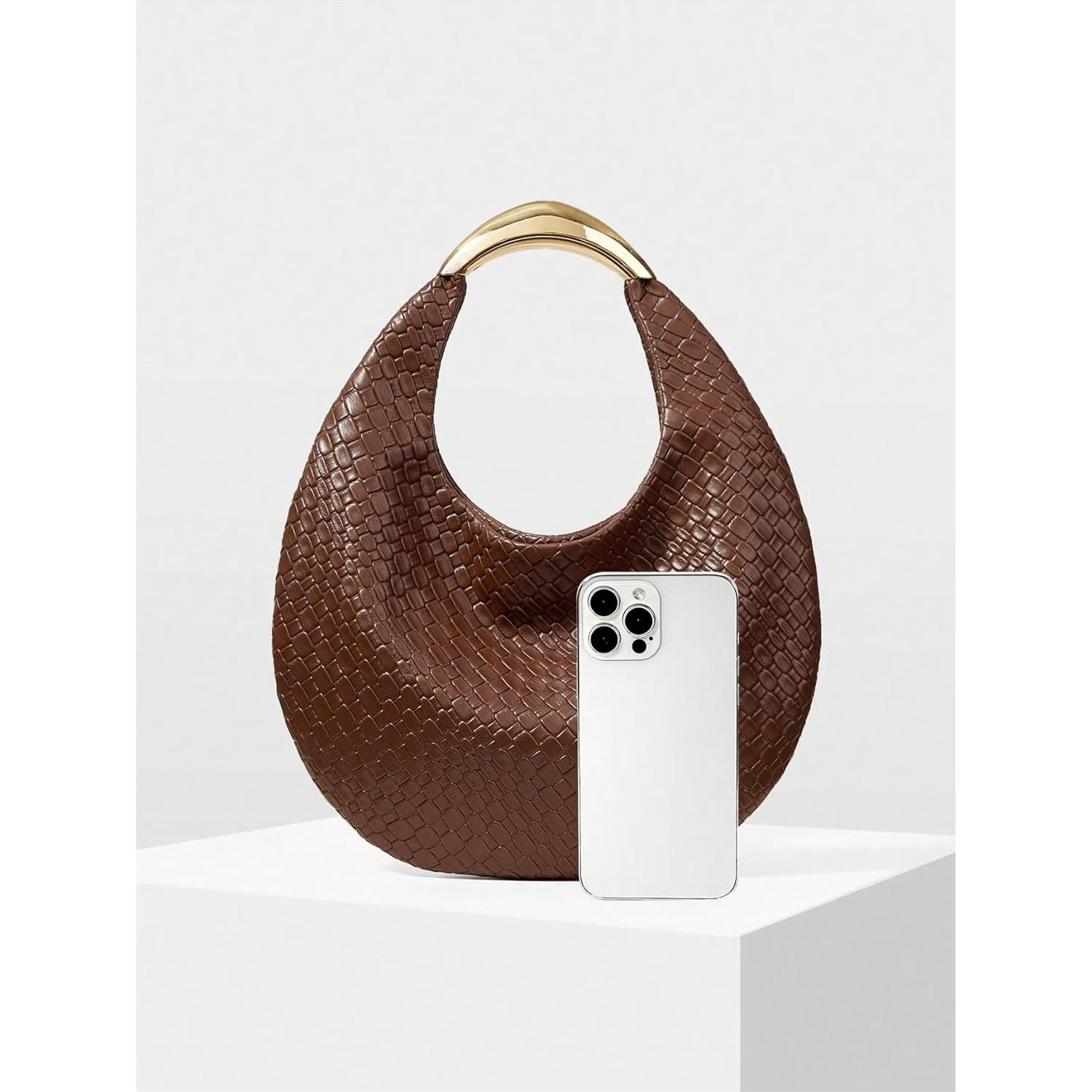 Bolso de Mano Woven QWINEE para Mujeres Talla Única Marrón