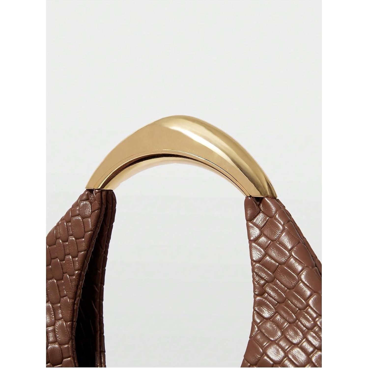 Bolso de Mano Woven QWINEE para Mujeres Talla Única Marrón