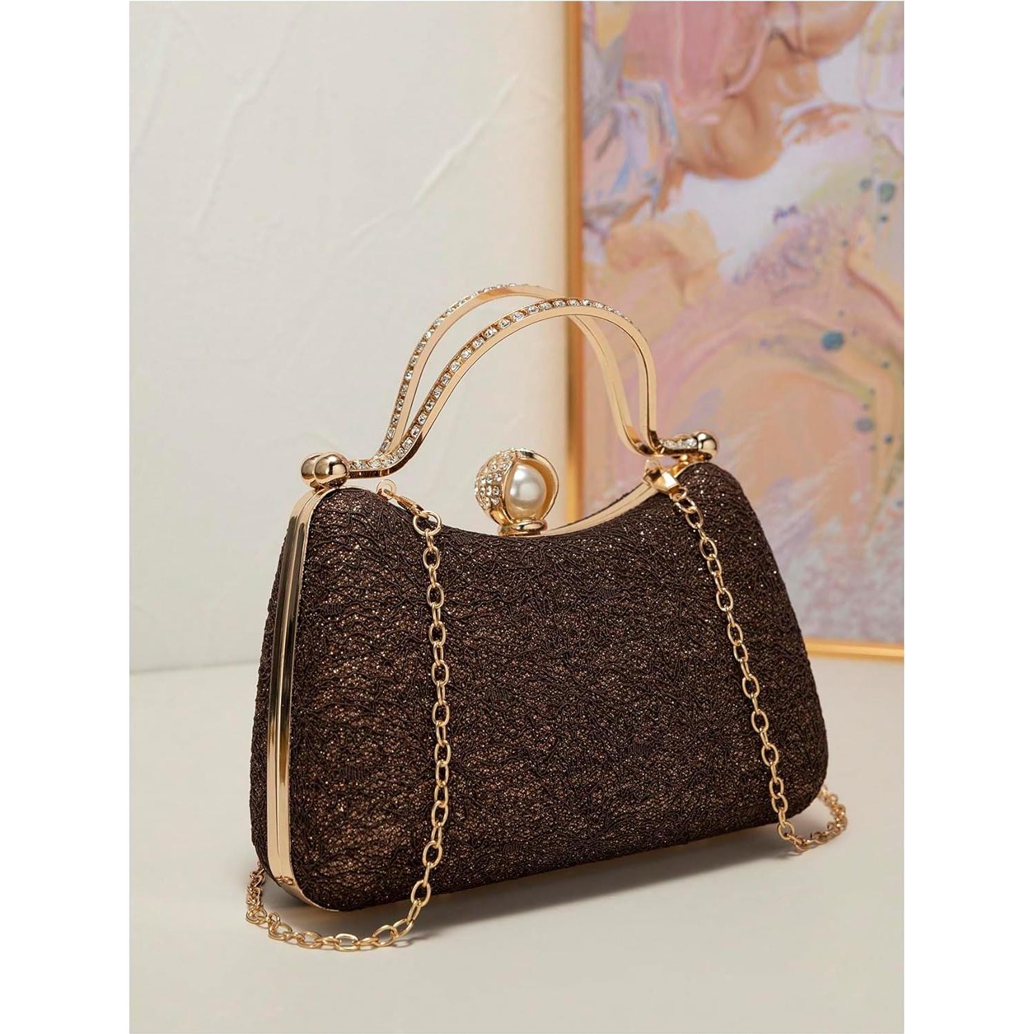 Bolso de Noche Brillante SweatyRocks con Correa de Cadena