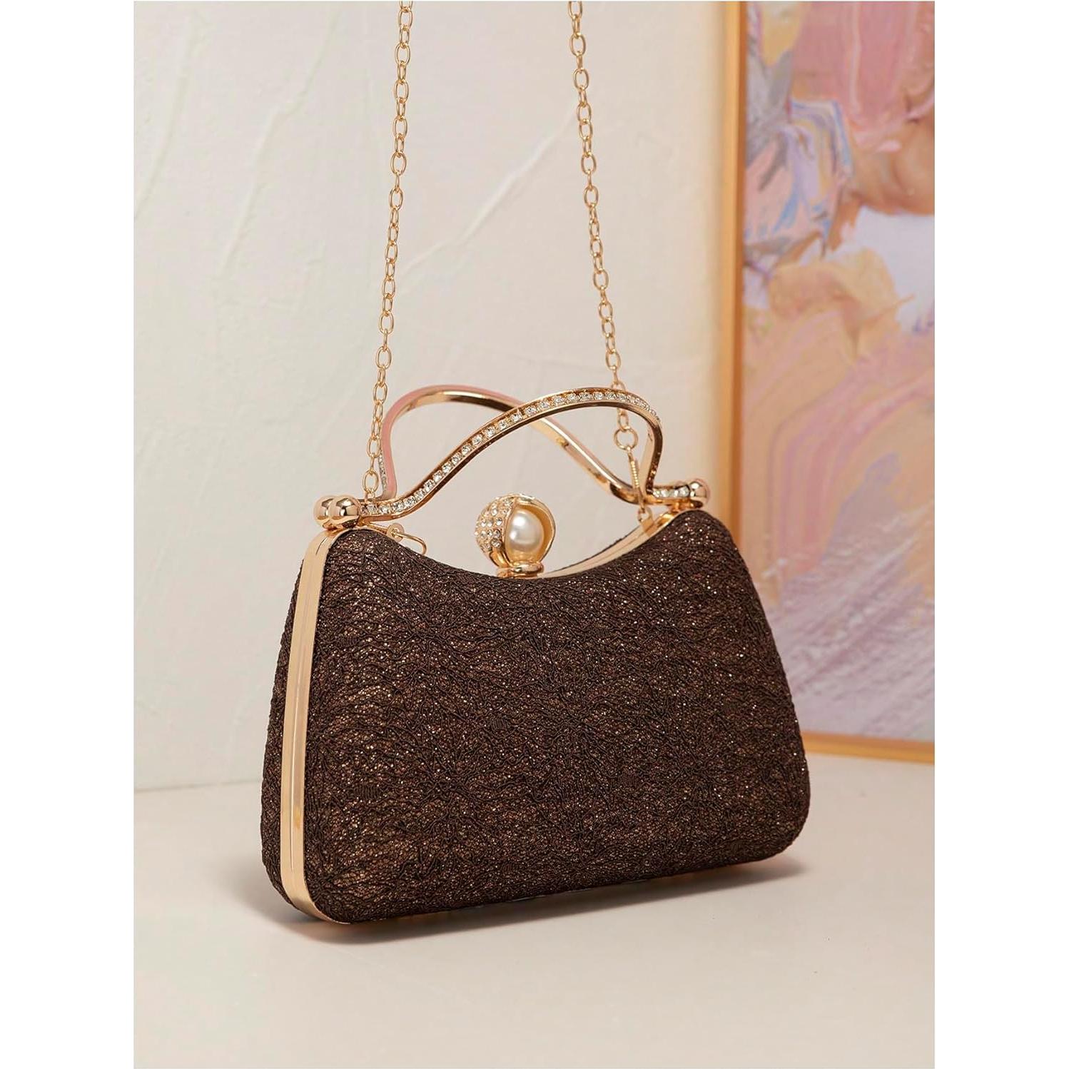 Bolso de Noche Brillante SweatyRocks con Correa de Cadena