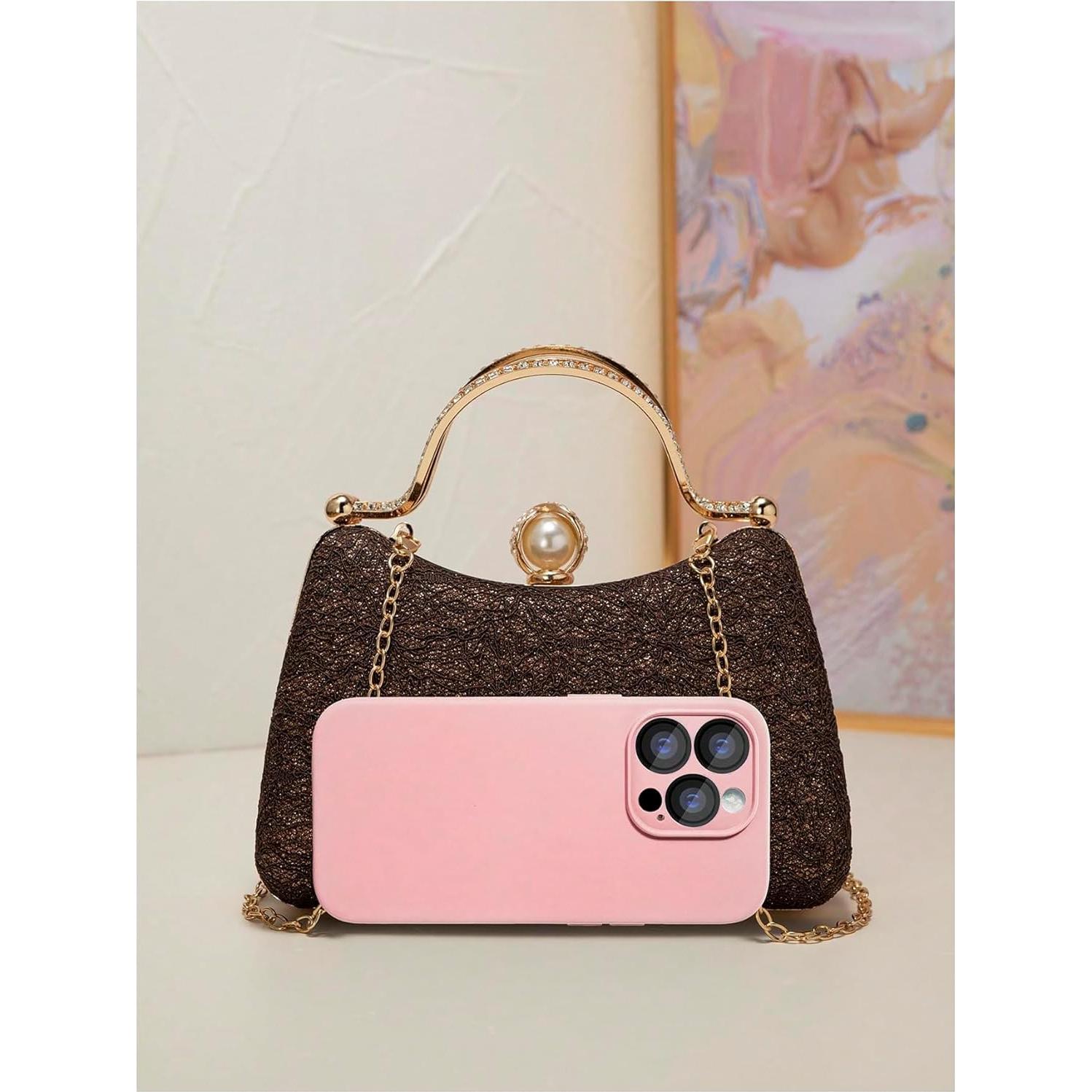 Bolso de Noche Brillante SweatyRocks con Correa de Cadena