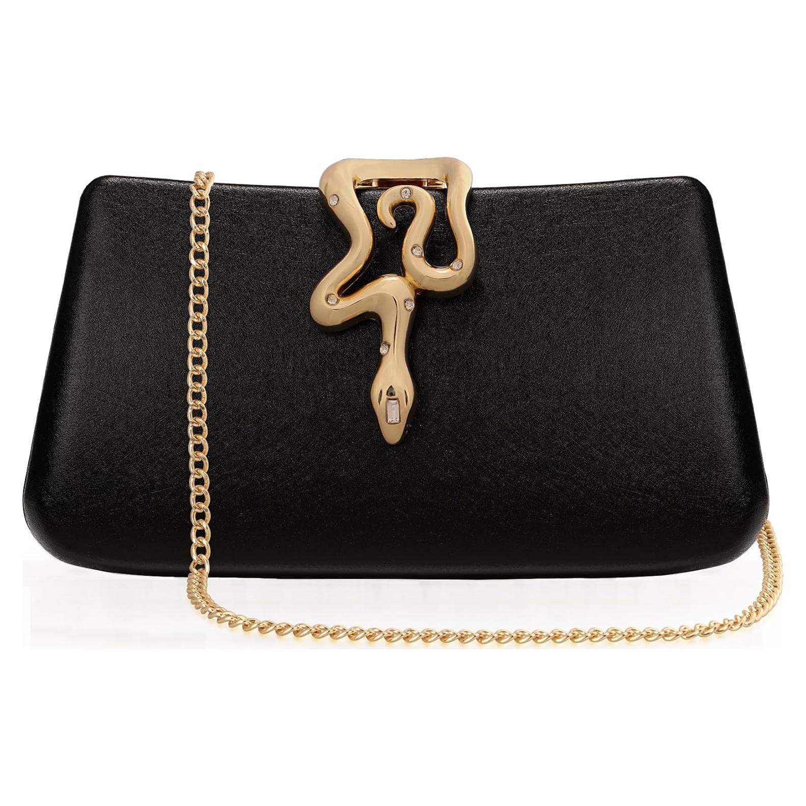 Bolso de Mano Formal Venoline Negro de Cuero Sintético 20x10.6x5.2cm