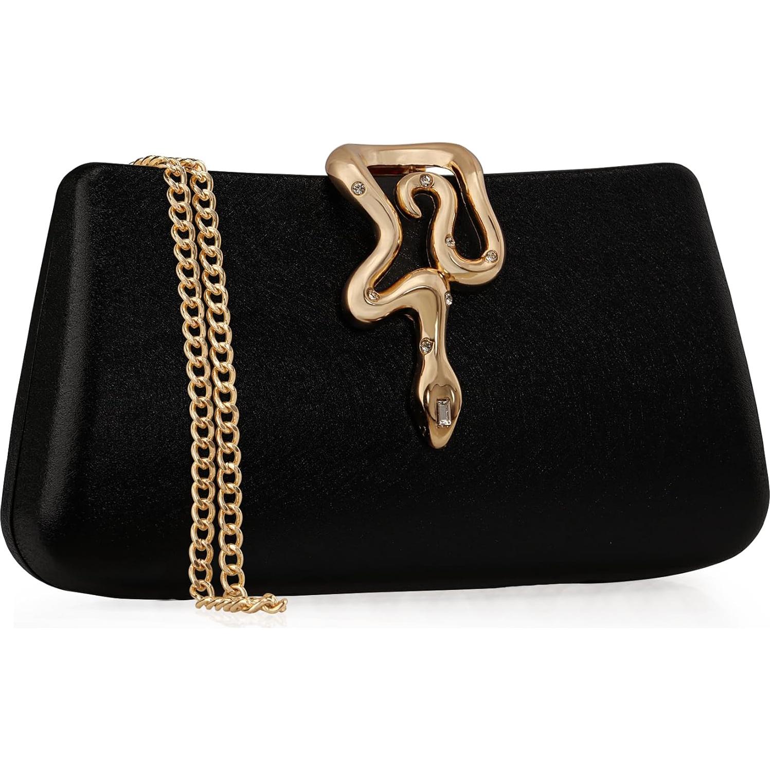 Bolso de Mano Formal Venoline Negro de Cuero Sintético 20x10.6x5.2cm