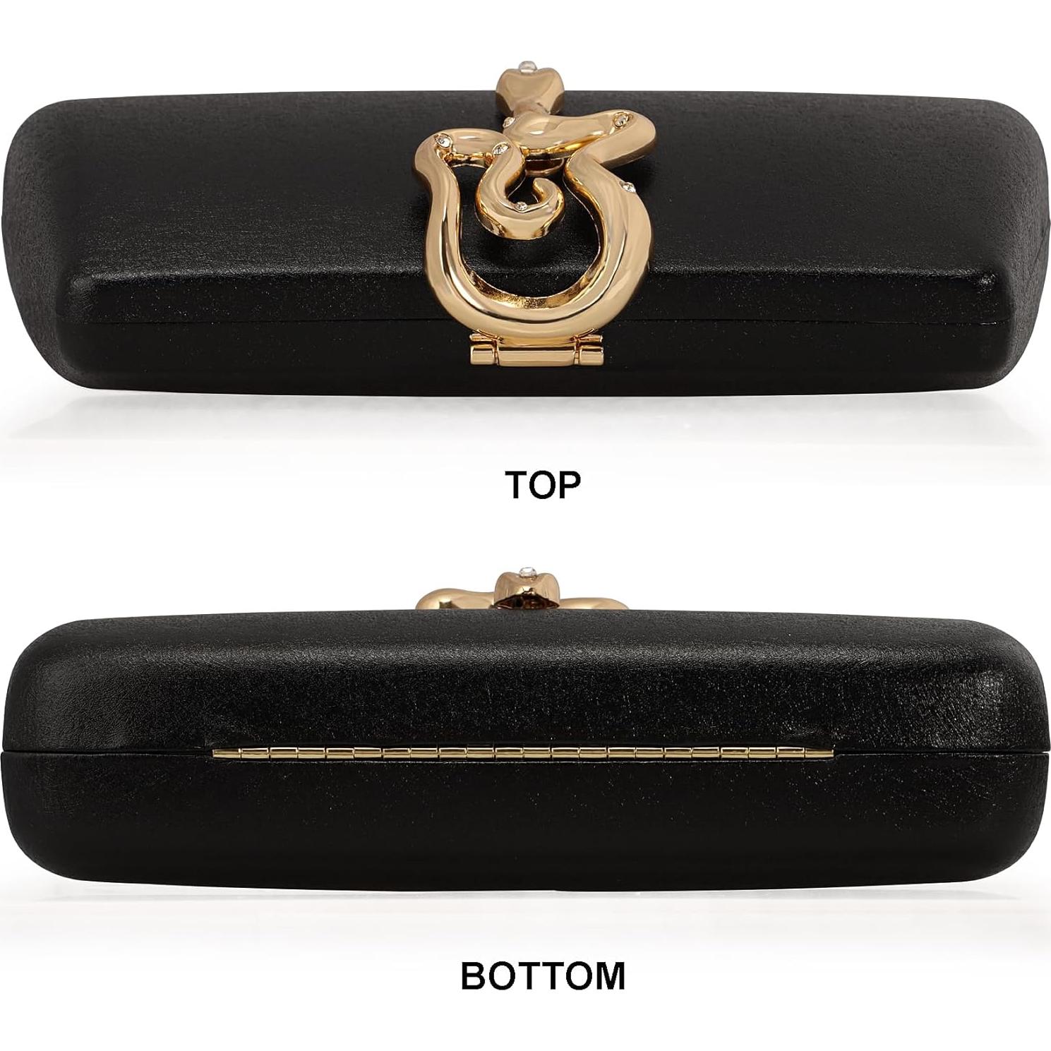 Bolso de Mano Formal Venoline Negro de Cuero Sintético 20x10.6x5.2cm