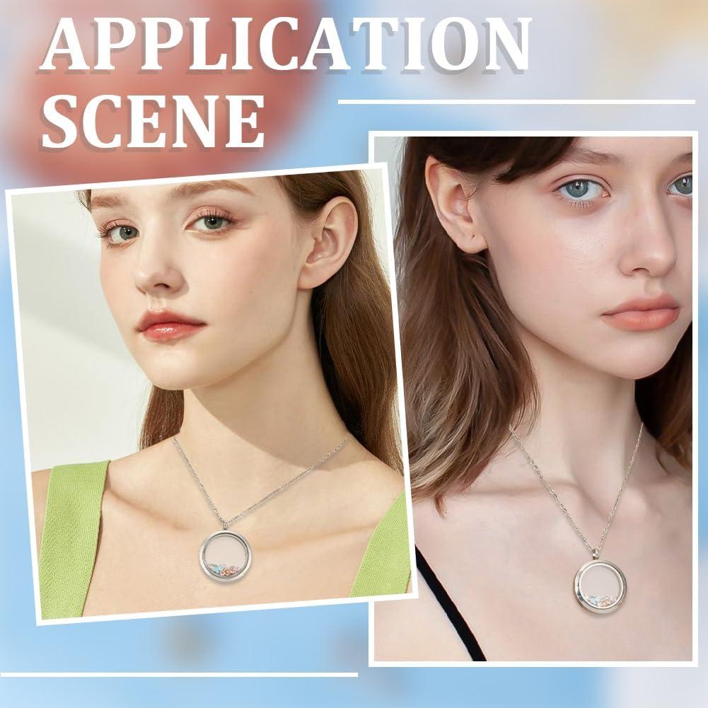 Beebeecraft 2 Piezas Locket Flotante Acero Inoxidable 304 Plata