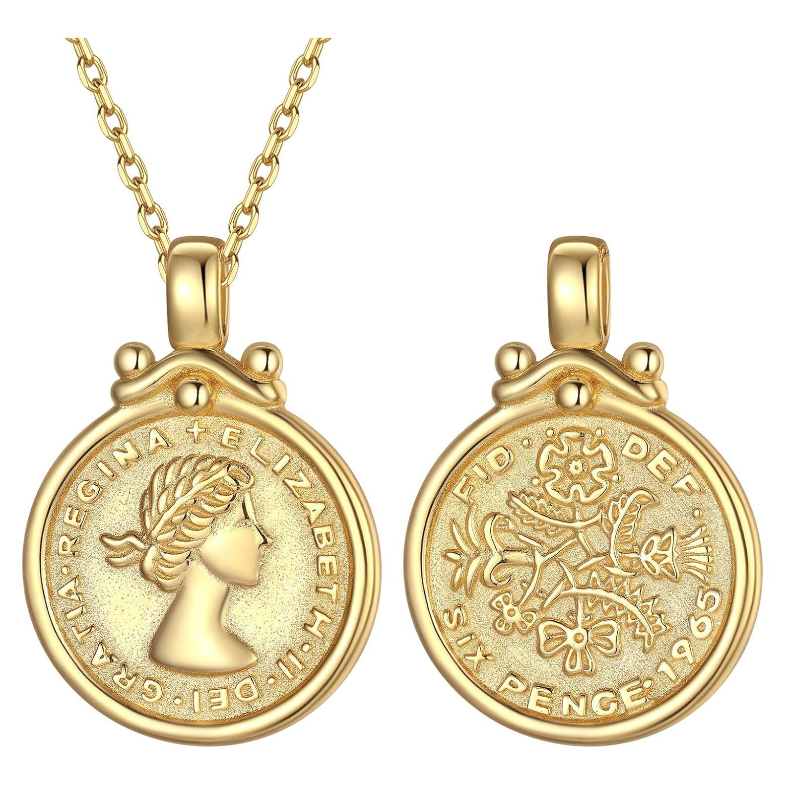 Collar de Moneda ChicSilver Plata Esterlina 18k para Mujeres