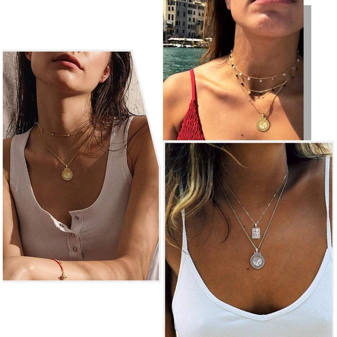 Collar de Moneda ChicSilver Plata Esterlina 18k para Mujeres