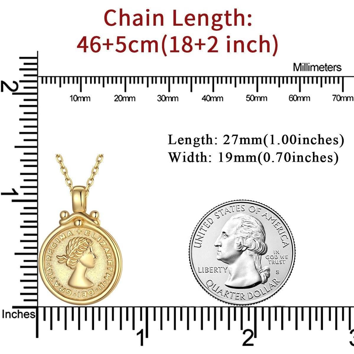 Collar de Moneda ChicSilver Plata Esterlina 18k para Mujeres