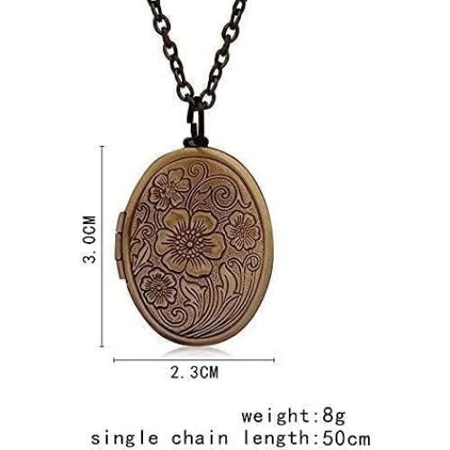 Collar de Medallón Vintage para Mujeres - LRESJJIUJ - 50cm