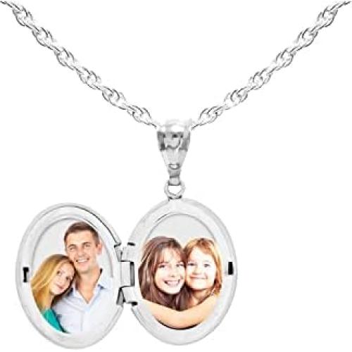 Locket Ovalado Extra Grande de Plata Esterlina 3.18x3.81cm