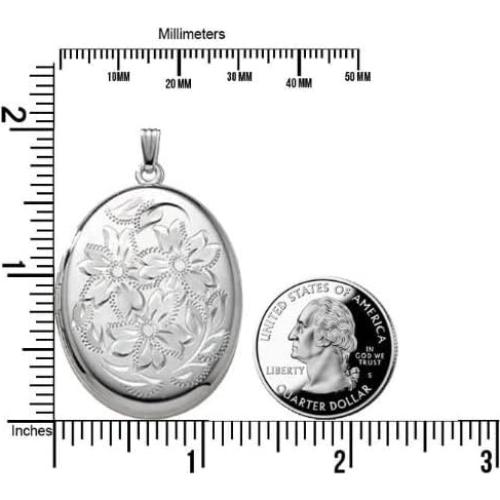 Locket Ovalado Extra Grande de Plata Esterlina 3.18x3.81cm