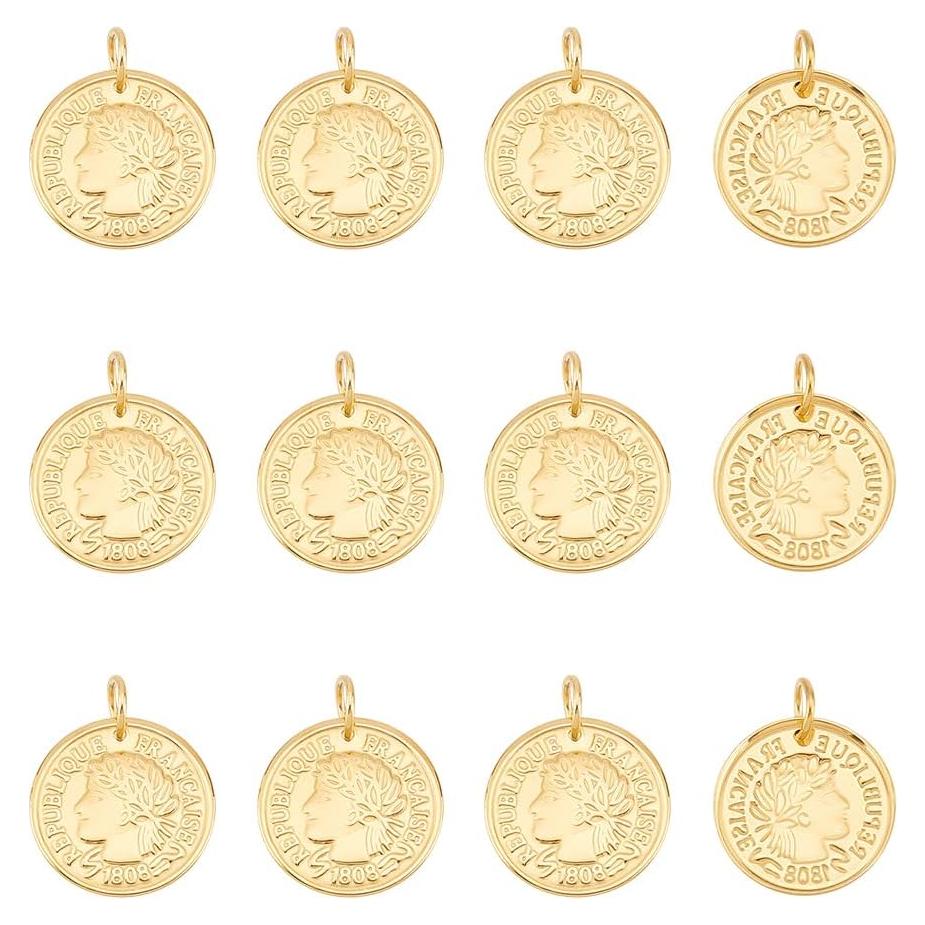 Colgantes de Moneda UNICRAFTALE 12Pcs Acero Inoxidable 20mm