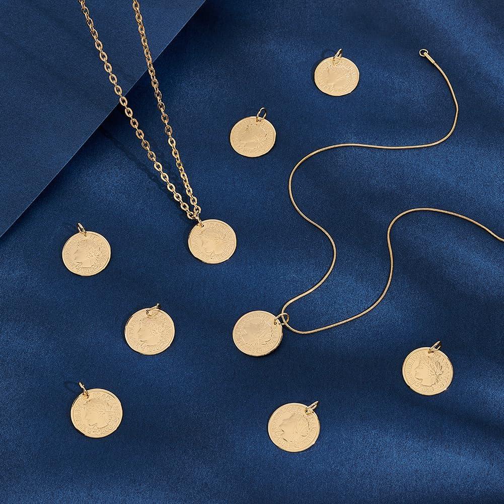 Colgantes de Moneda UNICRAFTALE 12Pcs Acero Inoxidable 20mm