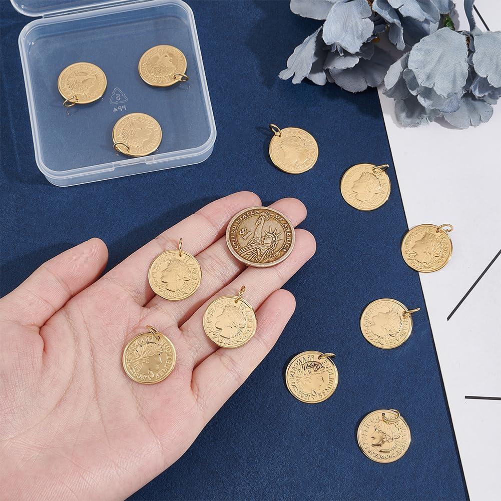Colgantes de Moneda UNICRAFTALE 12Pcs Acero Inoxidable 20mm