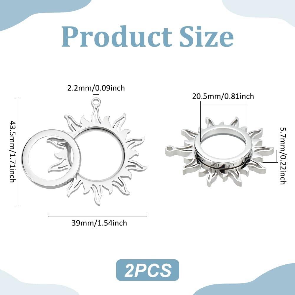Colgante Flotante de Acero Inoxidable UNICRAFTALE 39mm Sol