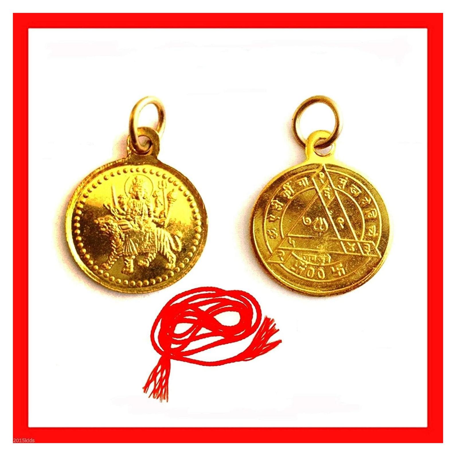 Colgante Yantra Maa Durga ClearZip - Locket Hilo Rojo 6.81x4.19cm