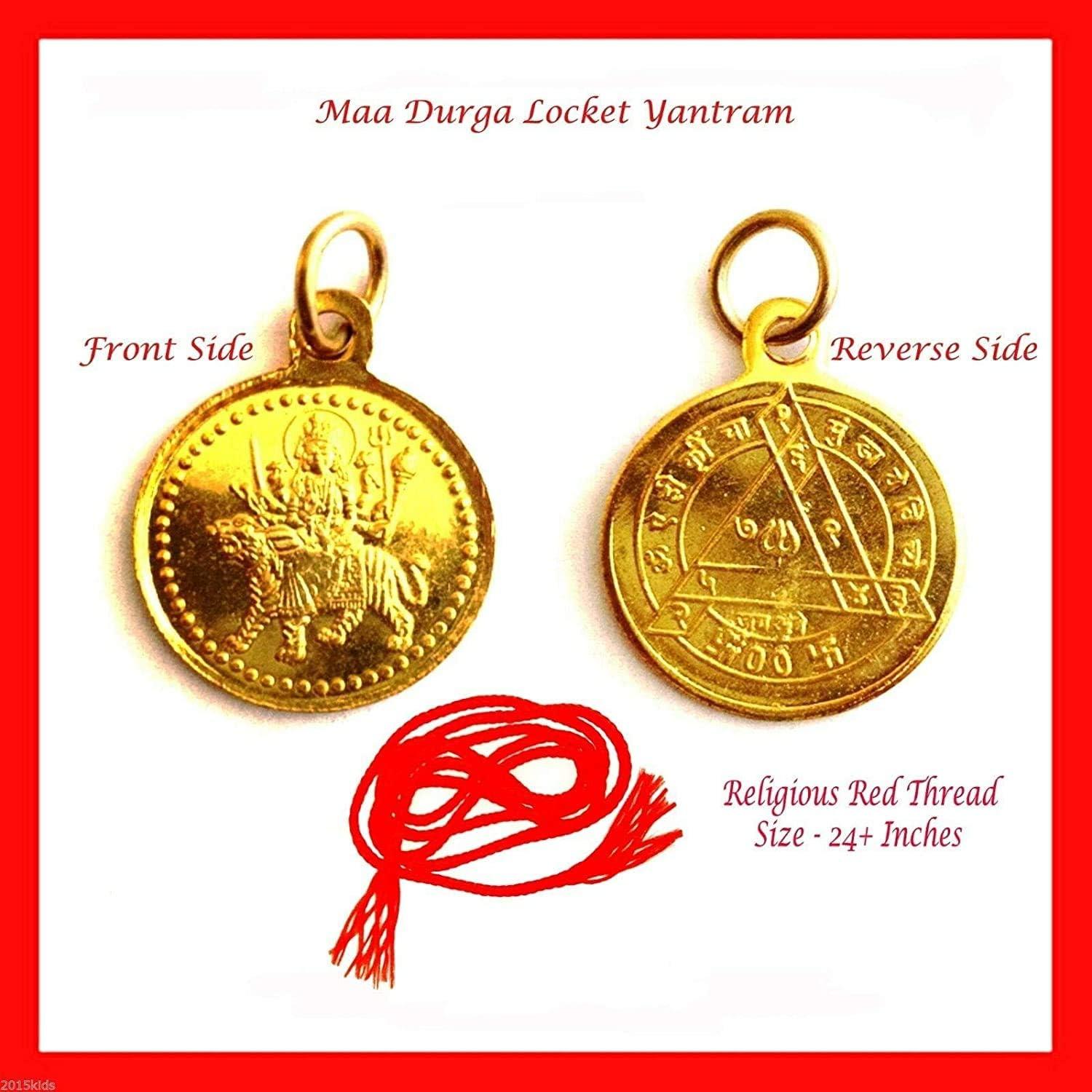 Colgante Yantra Maa Durga ClearZip - Locket Hilo Rojo 6.81x4.19cm