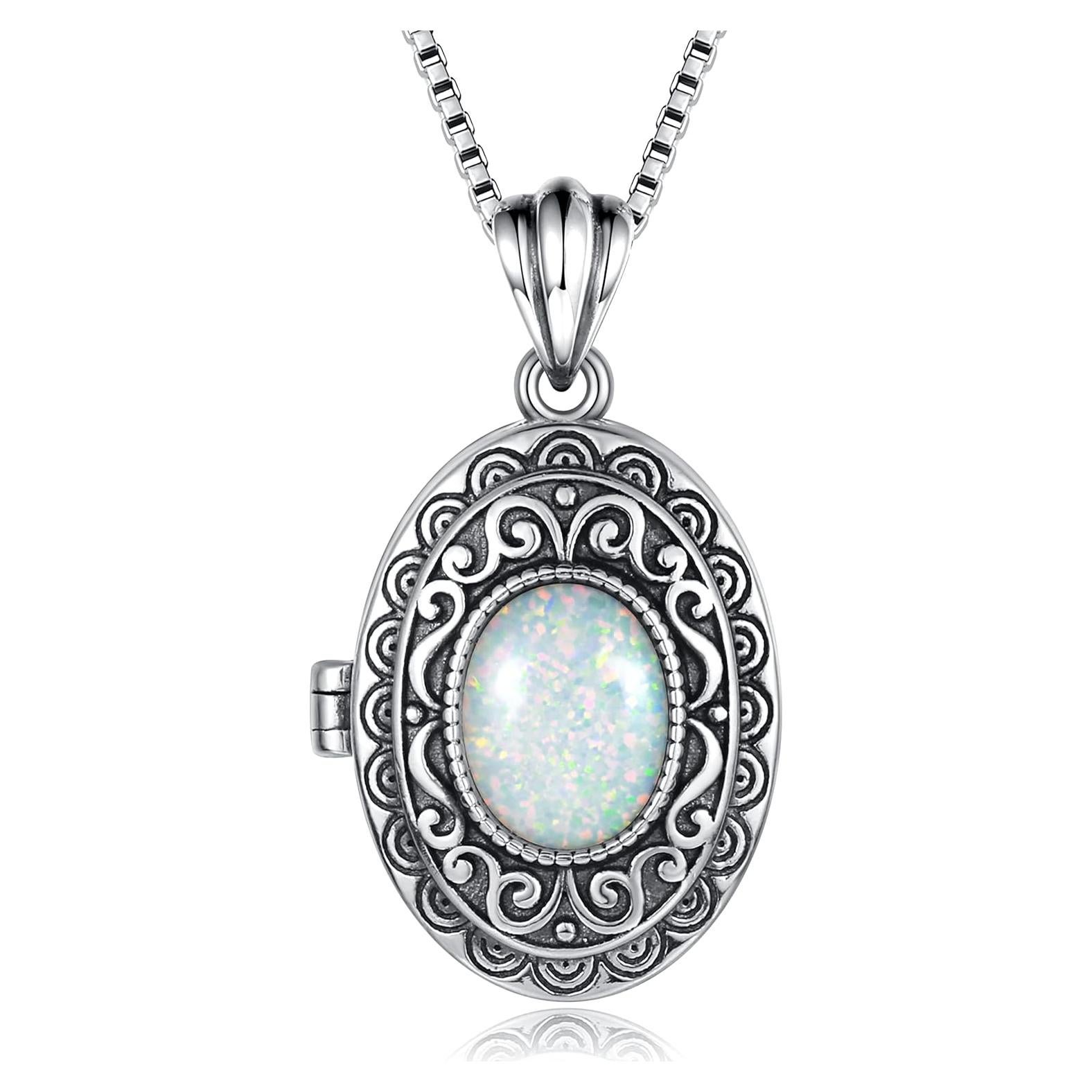 Colgante de Plata de Ley 925 Vintage con Cadena 22" para Mujer