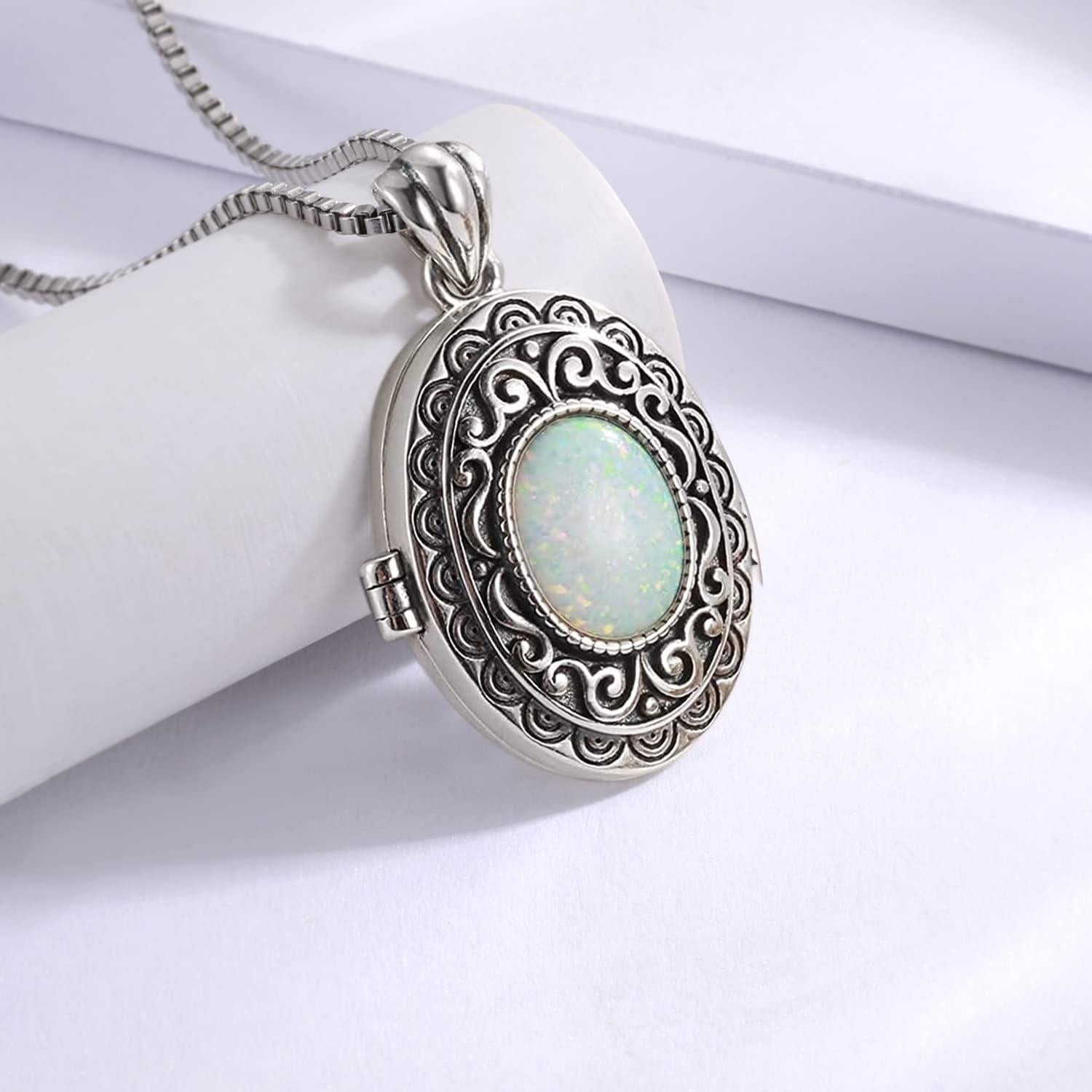 Colgante de Plata de Ley 925 Vintage con Cadena 22" para Mujer